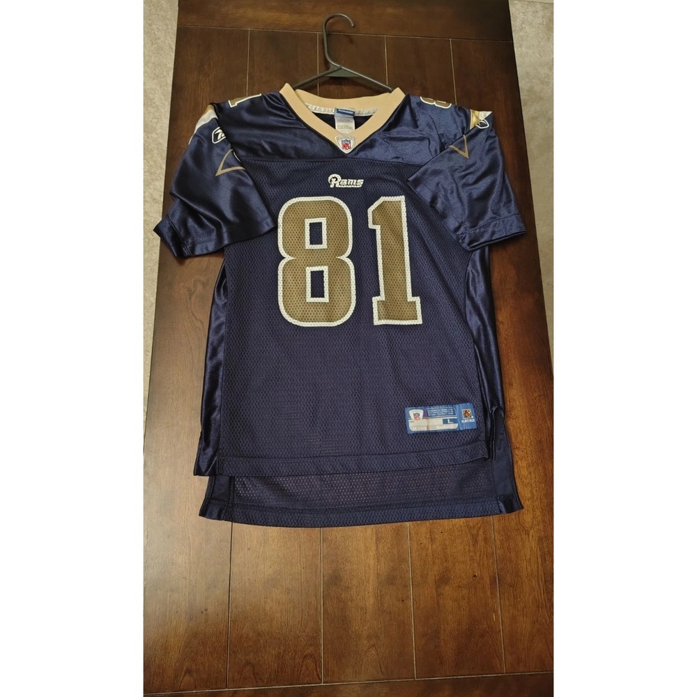 Reebok St Louis Rams Torry Holt 81 NFL Jersey Youth Large 14-16 Navy Gold